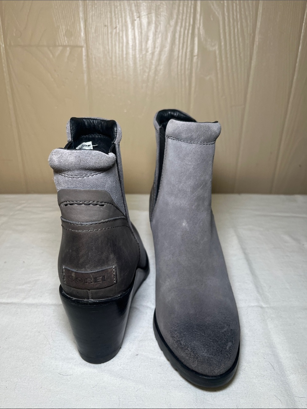 Sorel Grey Suede Chelsea Ankle Boots
